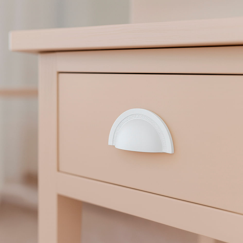 Puxador Concha Shell 64mm Branco Zen